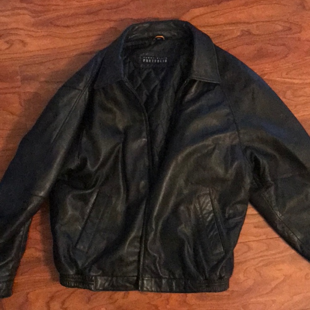 Perry Ellis Portfolio Leather Jacket